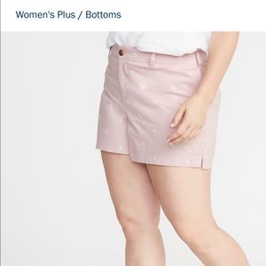 Mid rise twill WHITE SHORTS plus size 22 EUC